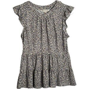 Monteau women’s‎ size small floral, sleeveless blouse, mini dress with ruffles